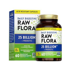 NATURE'S TRUTH Raw Flora Probiotic with Prebiotics, 25 Billion CFU, 60 Capsules