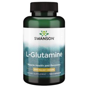 SWANSON L-GLUTAMINE 500MG 100 Capsules - Muscle Health and Recovery