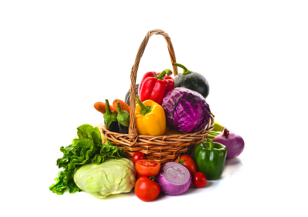 basket full vegetables